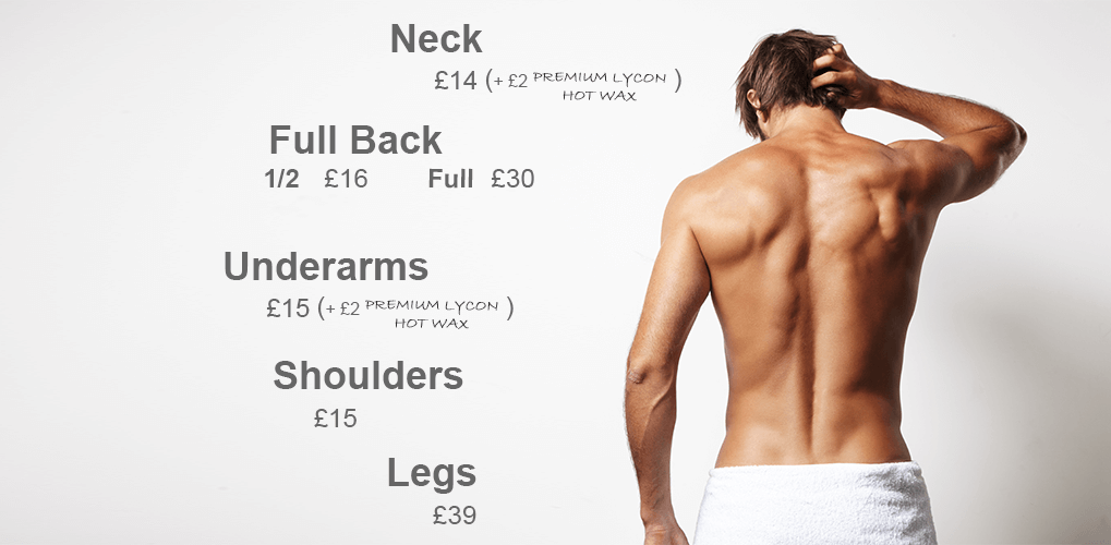 male waxing cost in wimbledon back and legs